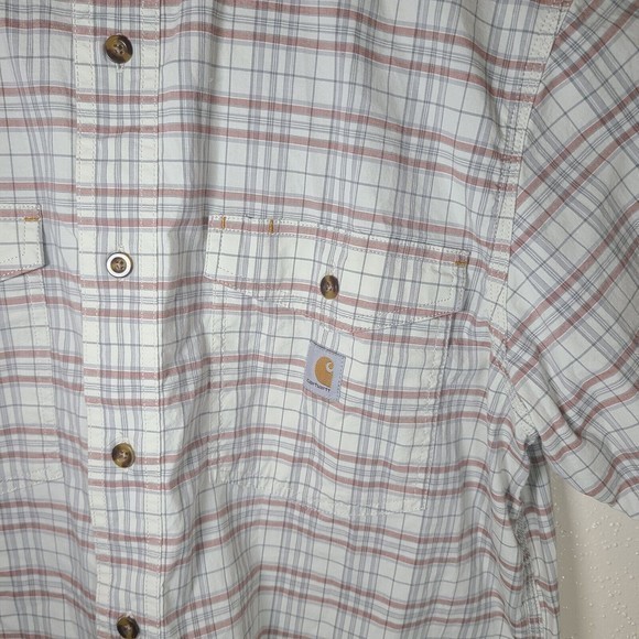 Carhartt Rugged Flex Relaxed Fit Large Mens Button Down Short Sleeve - Picture 5 of 5